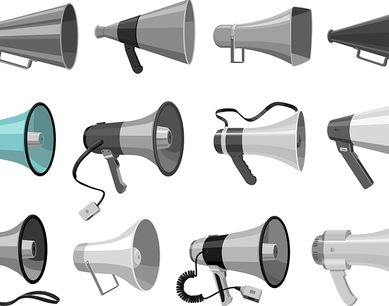 megaphones representing marketing differentiation